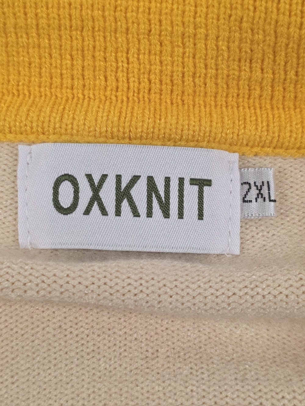 Retro Mod Colorblock Knit Polo Cardigan Short-Sleeve Men 2XL Bold Graphic Soft - Picture 5 of 7